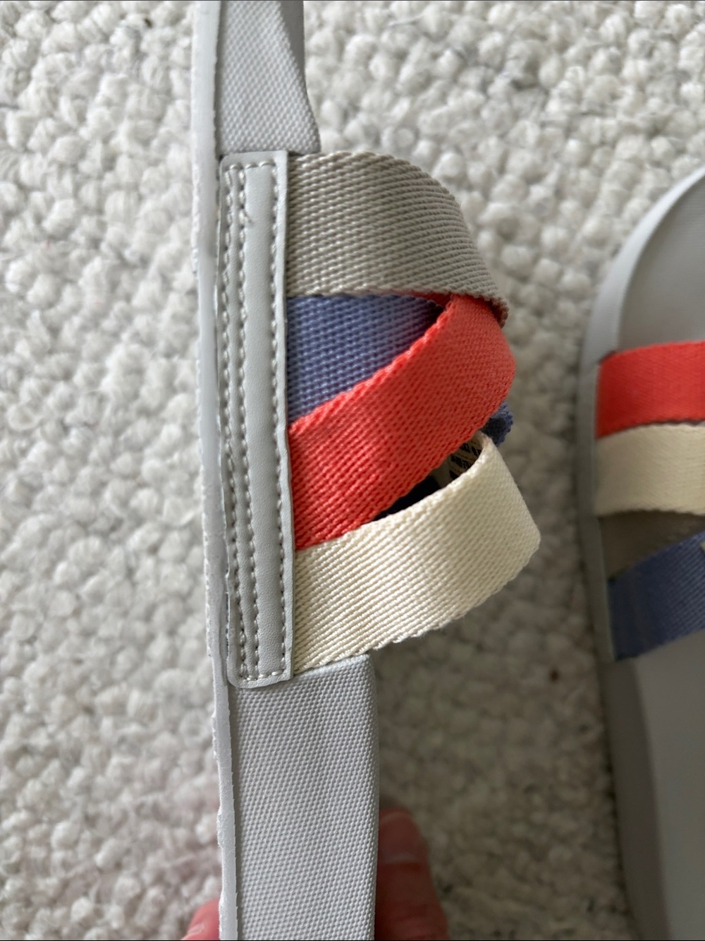NWT FITFLOP Slides with Coral, Navy and Cream Crisscross Straps - Picture 8 of 8